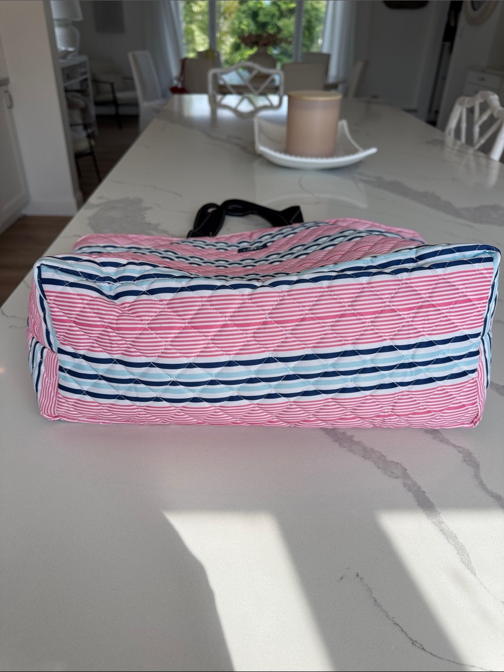 SCOUT Plus 1 Travel Bag pink blue white stripe packable beach travel pool tote - Picture 7 of 10